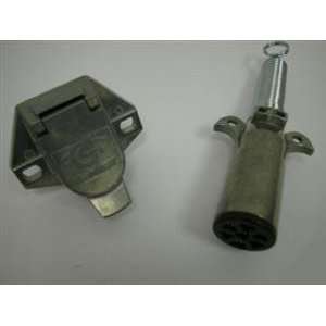 Way Trailer Receptacle and Plug with Spring Guard