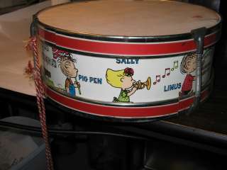Peanuts Charlie Brown 1960s Chein tin litho drum boxed  