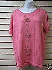 NWT   QUACKER FACTORY S/S PINK FLAMINGO SWEATER, SMALL