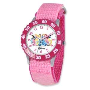  Disney Princess Kids Pink Velcro Band Time Teacher Watch Jewelry
