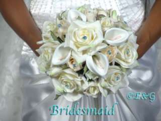 BEAUTIFUL PRINCESS MALIBU Wedding Bouquet Bridal Bridesmaid Love Silk 