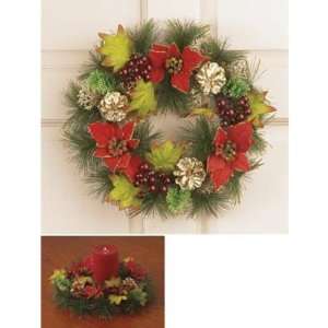  12 diameter Poinsettia Wreath / Candle Ring Case Pack 16 