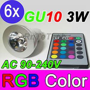   IR Remote Control 16 Color RGB led Spot Party light bulb AC 110 230V