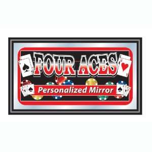 Four Aces Framed Personalized Poker Mirror