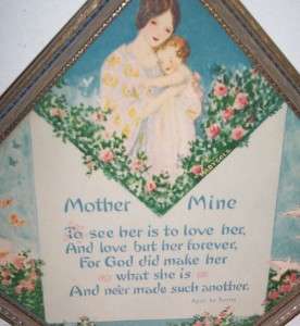   VINTAGE 1920s MARY GOLD MARYGOLD MOTHER MOTTO SAYING OLD PRINT PICTURE