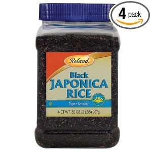 Roland Black Japonica Rice, 32 Ounce Jars (Pack of 4)  