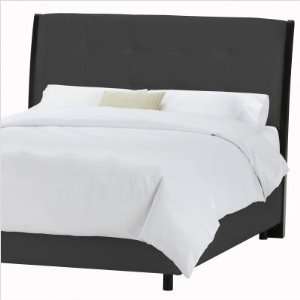  Tufted Vinyl Upholstered Bed in Black Size California 