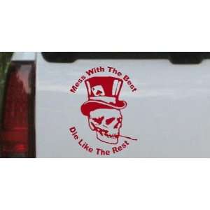 Mess With The Best Die Like the Rest Skull Biker Car Window Wall 