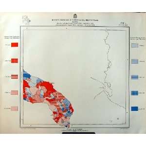   1933 Colour Map Italy Statistics Cagliari Population