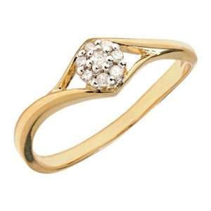  10k Gold Diamond Cluster Promise Ring Jewelry
