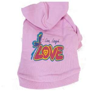  95140 Live, Laugh, Love Pink Xs Dog Hooded Sweatshirt Pet 