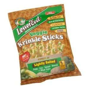 LesserEvil Veggie Krinkle Sticks   case of 12 lunch sized bags, 1.2 oz 