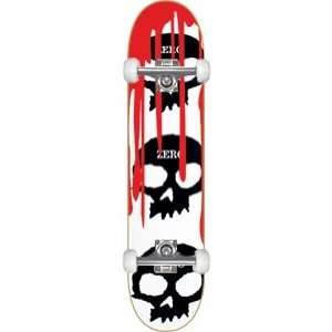  Zero 3 Skull Blood Cult White Complete Skateboard   7.5 W/Raw 