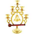 Tibetan Brass Altar Bell and Dorje with Puja Striker, AGB38