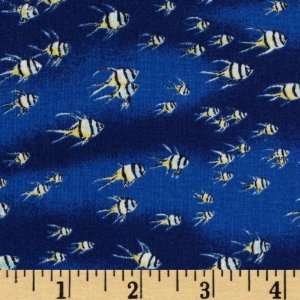  44 Wide Michael Miller Fish School Blue Fabric By The 