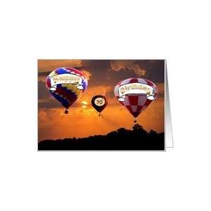    birthday 70th, sunrise and hot air balloons Card Toys & Games