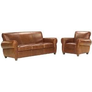   Rustic Leather Furniture Sleeper Sofa & Recliner Set