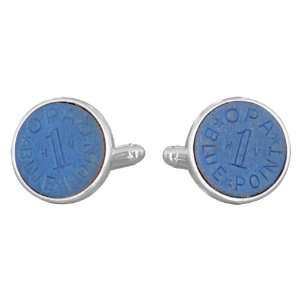  OPA Blue Point WWII Ration Cufflinks Plated with Sterling 