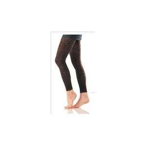   Womens Leopard Print Textured Footless Tights 