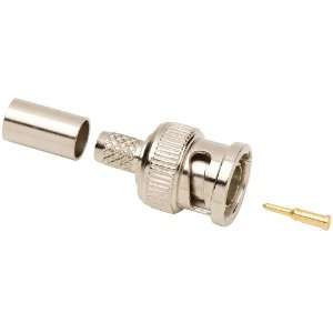    75 75 Ohm BNC Male Coaxial Crimp Connector for RG 59/RG 62, 1 Pack