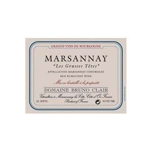   Clair Marsannay Les Grasses Tetes 2009 750ML Grocery & Gourmet Food