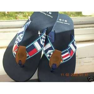  Douglas Paquette Sandals with Flags Navy Blue Size 6 