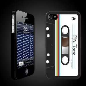  Case Designs   Cassette Tape Look BLACK Protective iPhone 4/iPhone 