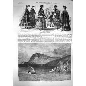  1869 View North Coast Crete Boat Paris Fashion Women