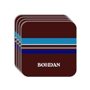Personal Name Gift   BOHDAN Set of 4 Mini Mousepad Coasters (blue 