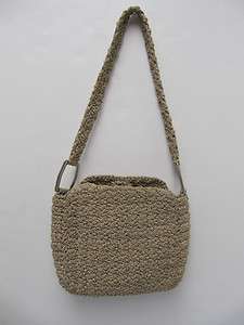 NWOT AUTHENTIC Carrie Forbes Beige Crocheted Handbag Purse Shoulder 