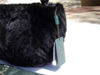 NWT PAOLO MASI Mink Hobo Leather Handbag, Bag, Italy, Black  