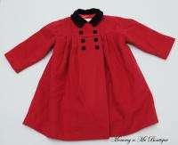 Girl Strasburg Red Wool Holiday Dress Coat 24 m months  