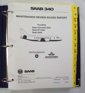 SAAB 340 Maint.Review Board Report/Tech Data Price Info  