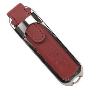  4GB USB 2.0 High Speed Portable Flash Drive (Brown Leather 