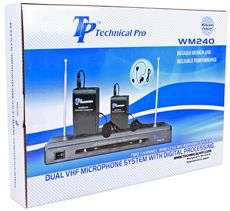 Technical Pro WM240 VHF Wireless Microphone System+2 Headset Mic 
