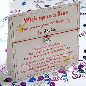 Personalised 50th Birthday Wish Bracelet Gift Card  