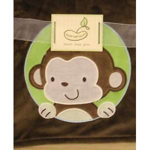  2 Ply Blanket Crib Throw Brown Monkey Baby