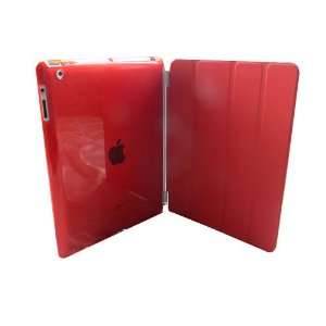   Cover FRONT + Red Crystal Back Protector for Apple iPad 2 new iPad 3