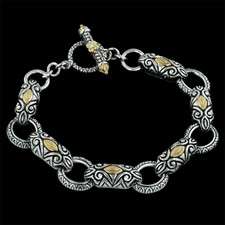 BIXBY LINK BRACELET WITH TOGGLE CLASP STERLING SILVER 18KT YG 8 INCHES 
