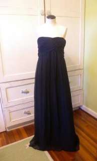 JCrew Silk Chiffon Taryn Gown 0 P $365 navy long dress  