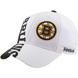  NHL Reebok Boston Bruins White Black Welded Flex Hat 