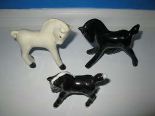 Vintage Porcelain Horse Foal Figurine Set Black White Mix Very cute 