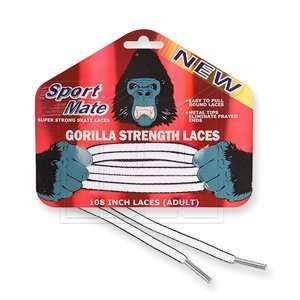  Gorilla Strength Laces   108 inches   WHITE Sports 