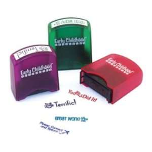  8Pc Self Ink Teacher Stamps w/ Stand   24 pack by Early 