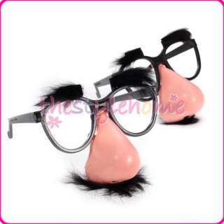   clown glasses w/ Rubber nose black mustache funny props party Favor