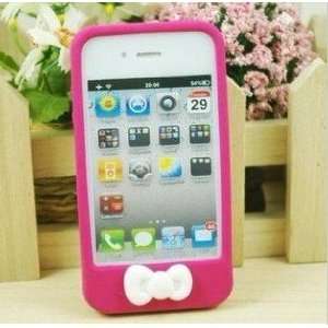 Hello Kitty Bow Tie Home Button Style Soft Silicon iPhone 4G/4S Case 