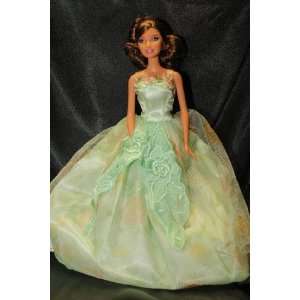  Elegant Green and Gold Ball Gown, Handmade to Fit the 