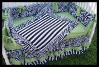 NEW baby crib bedding set black ZEBRA STRIPES fabrics  