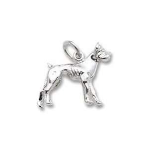  Boxer Dog Charm in White Gold Jewelry
