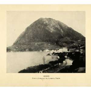  1909 Print Lake Lugano Sommers Naples Switzerland Ticino 